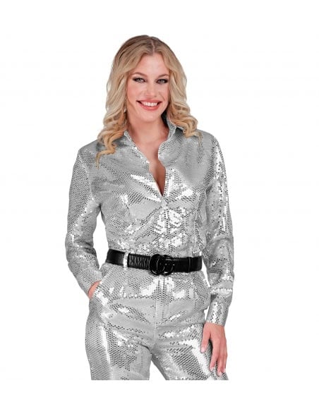 Chemise à sequins argent "PARTY FASHION" - Déguiz-Fêtes