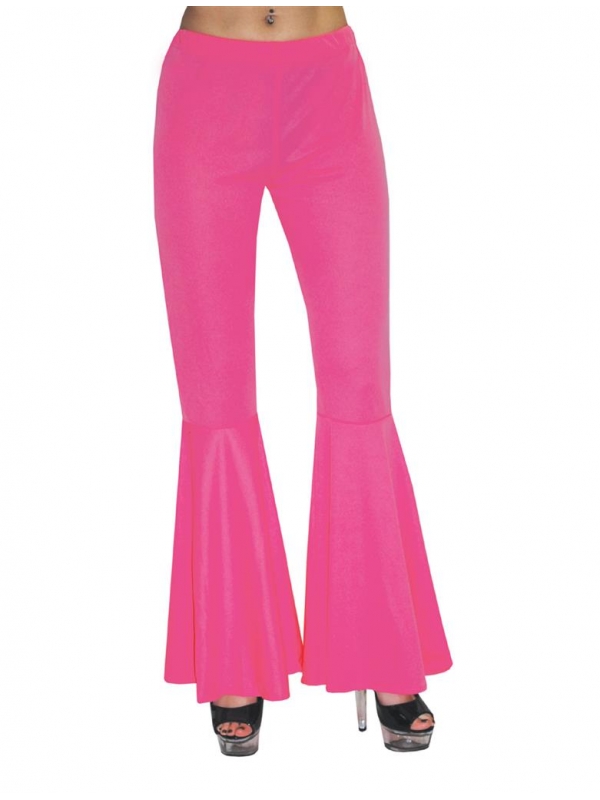 Pantalon Hippie femme rose à pattes d'éléphant