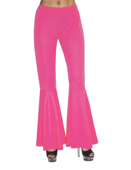 Pantalon Hippie femme rose à pattes d'éléphant
