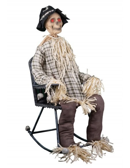 Automate Halloween Épouvantail animé sur rocking chair