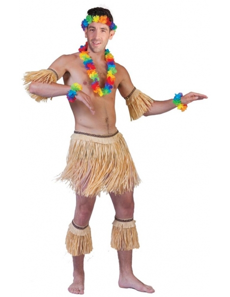 Déguisement Hawaïen homme 5 pces en raffia
