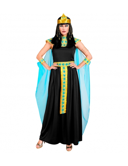Ensemble Cléopâtre (robe avec ceinture, col, manchettes, coiffe, cape)