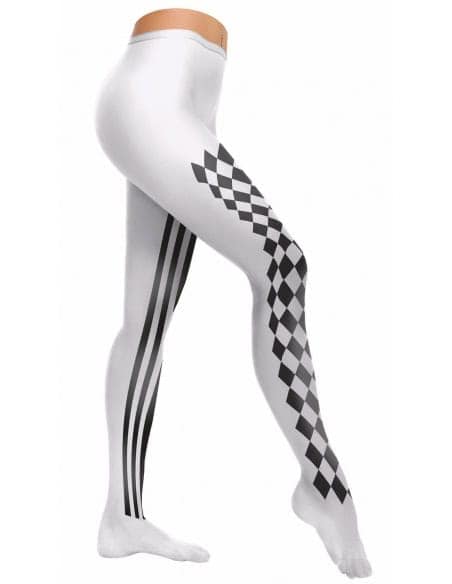 Collant Arlequin femme noir et blanc