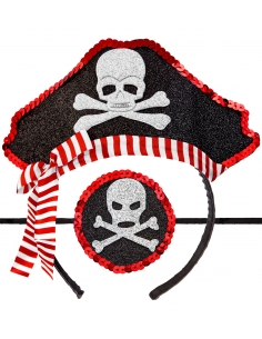 Set Pirate sexy avec mini chapeau et cache œil