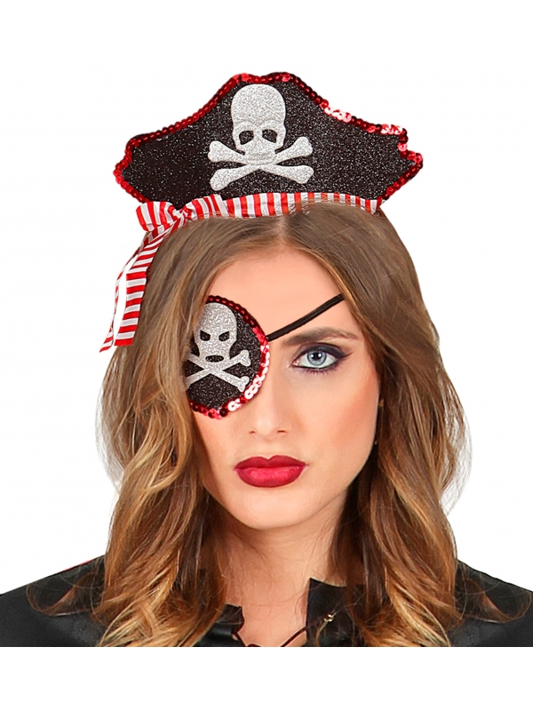 Set Pirate sexy avec mini chapeau et cache œil