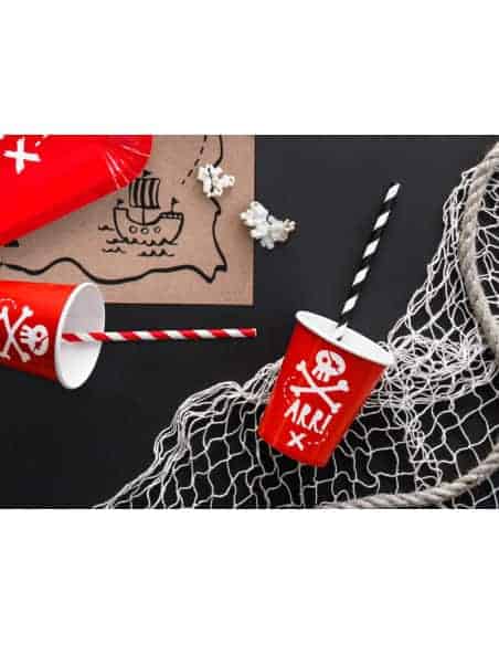 Gobelets rouges pour anniversaire pirate