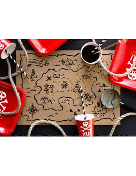 Gobelets rouges pour anniversaire pirate