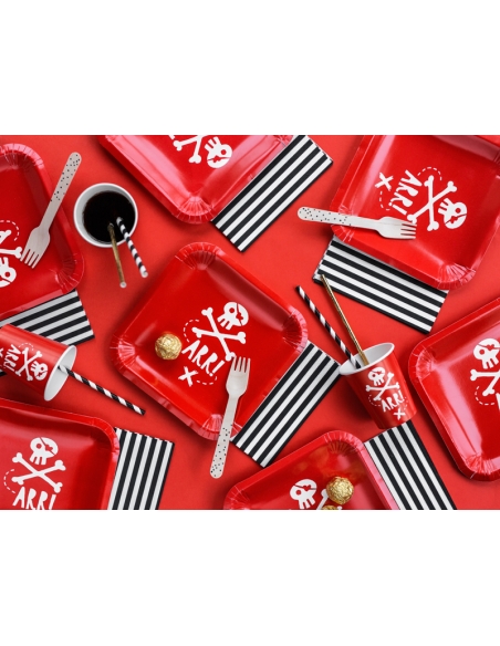 Gobelets rouges pour anniversaire pirate