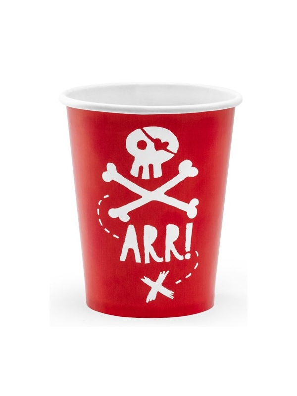 Gobelets rouges pour anniversaire pirate
