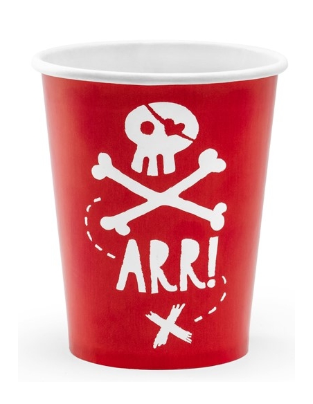 Gobelets rouges pour anniversaire pirate