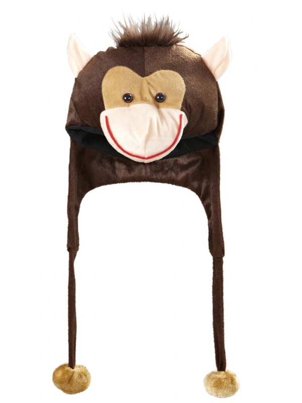 Bonnet Singe adulte en peluche