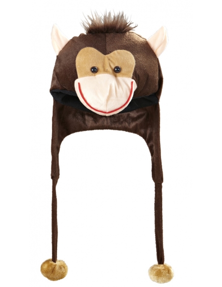 Bonnet Singe adulte en peluche