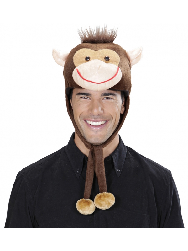 Bonnet Singe adulte en peluche