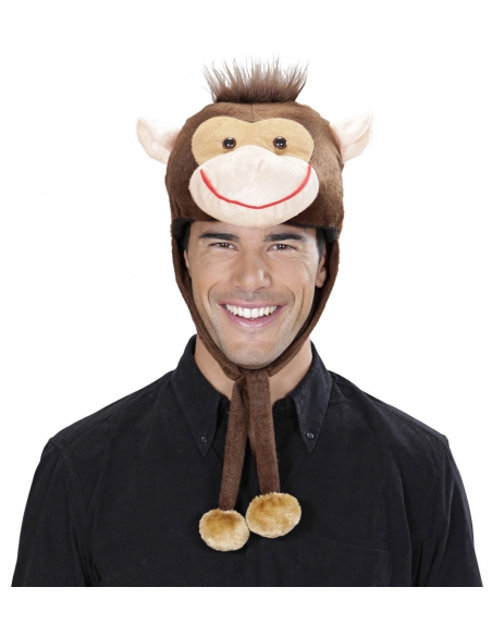 Bonnet Singe adulte en peluche