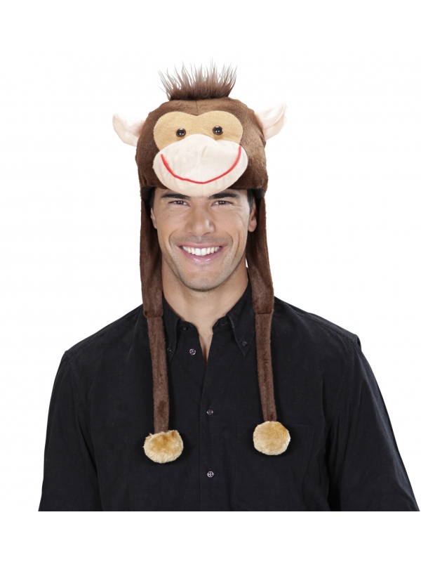 Bonnet Singe adulte en peluche