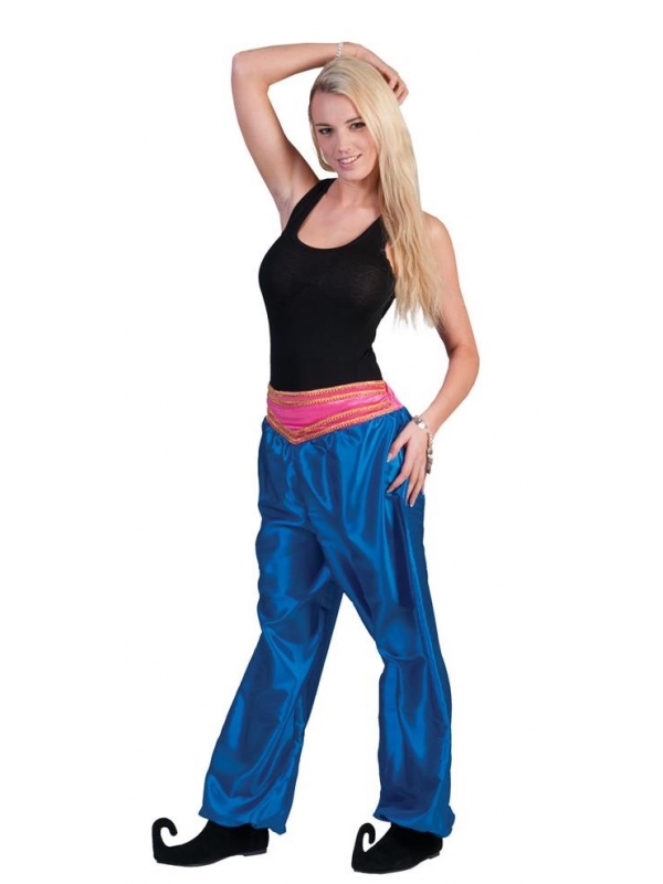 Pantalon Satiné Bleu pour Danseuse Orientale2
