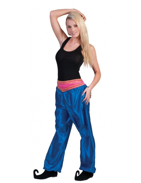 Pantalon Satiné Bleu pour Danseuse Orientale2