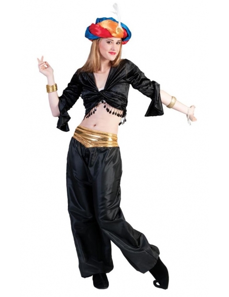 Pantalon Satiné Bleu pour Danseuse Orientale