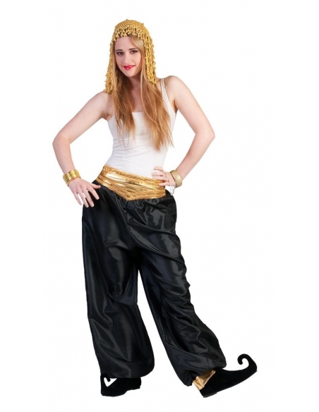 Pantalon noir - Danseuse Orientale avec Ceinture Rouge