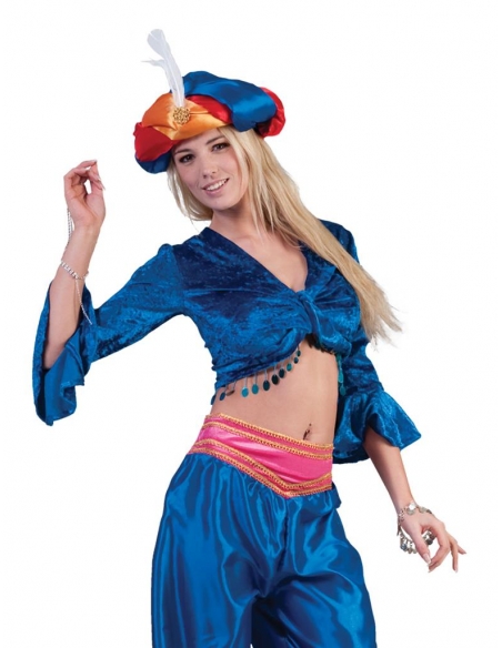 Top Bleu pour Danseuse Orientale