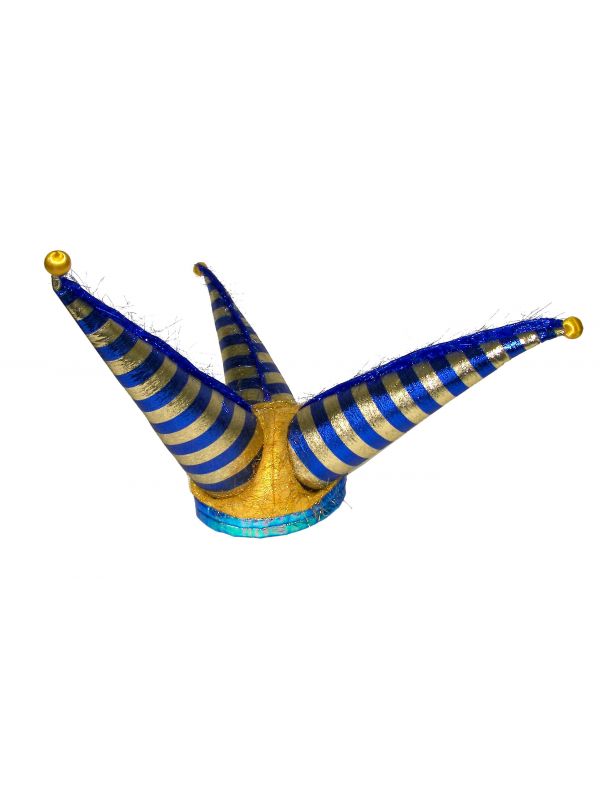 Chapeau fou du roi bleu et doré pour adulte