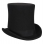 Chapeau Haut de forme luxe noir en laine hauteur 21 cm
