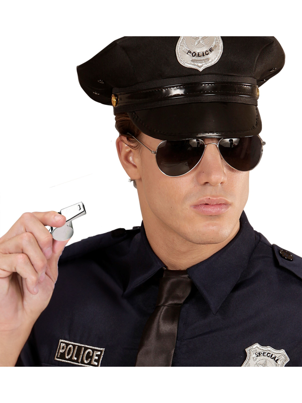 Sifflet arbitre ou policier en métal argenté