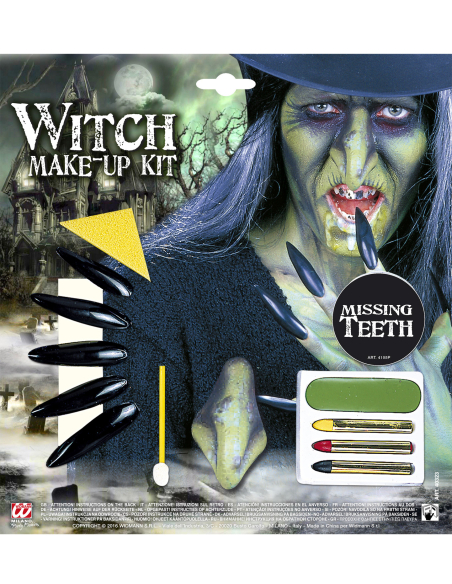 Maquillage de sorcière : Set avec accessoires