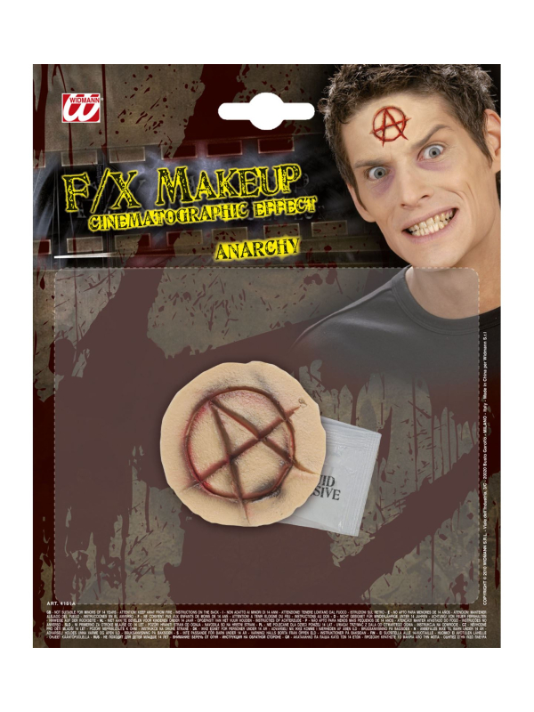 Prothèse latex avec symbole Anarchie : Maquillage Halloween