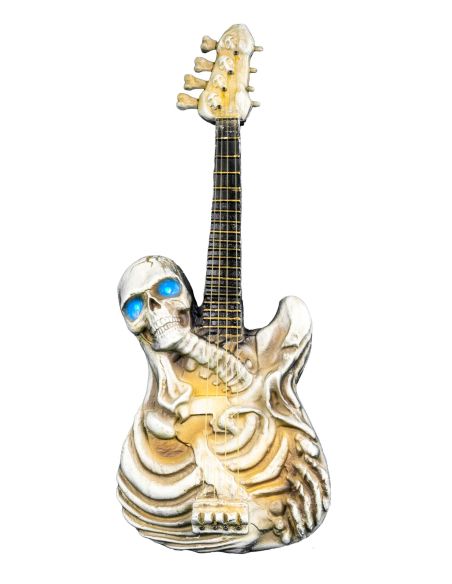 Guitare squelette son & lumière halloween