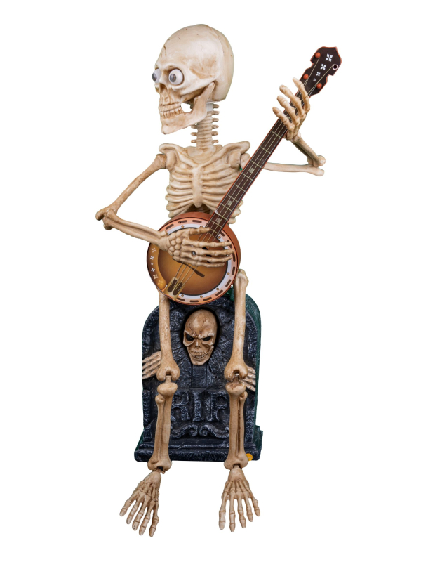 Automate halloween squelette jouant du banjo - 90 cm