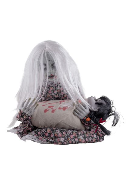 Automate halloween, fillette pleurant un bébé - 50 cm
