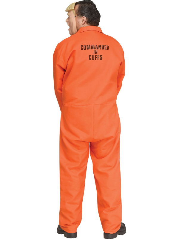 Déguisement prisonnier orange avec masque de Trump