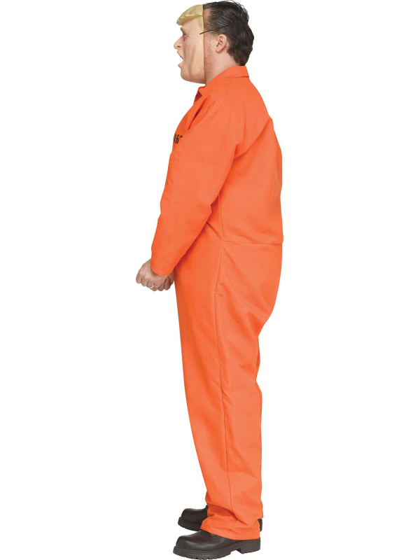 Déguisement prisonnier orange avec masque de Trump