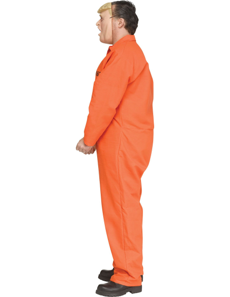Déguisement prisonnier orange avec masque de Trump