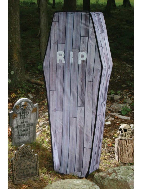 Cercueil pliable aspect bois (1,5 m) - Décoration Halloween