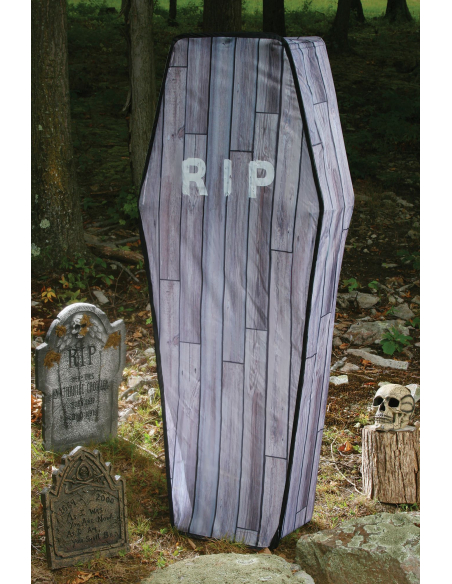 Cercueil pliable aspect bois (1,5 m) - Décoration Halloween