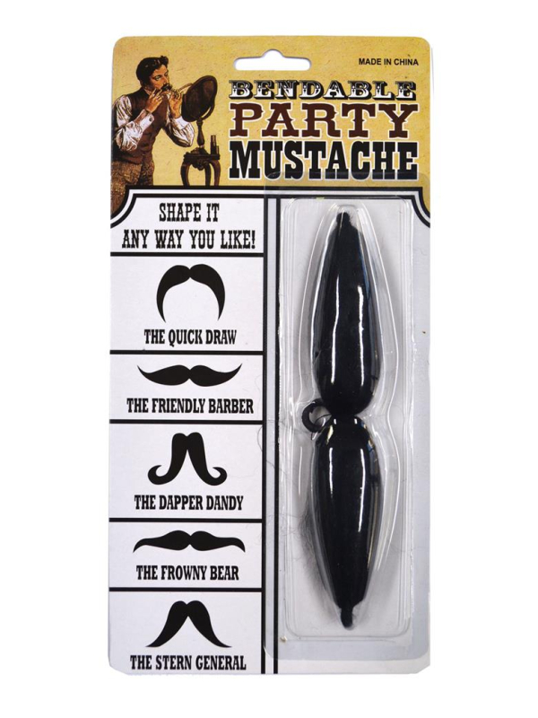 Moustache de déguisement noire modulable