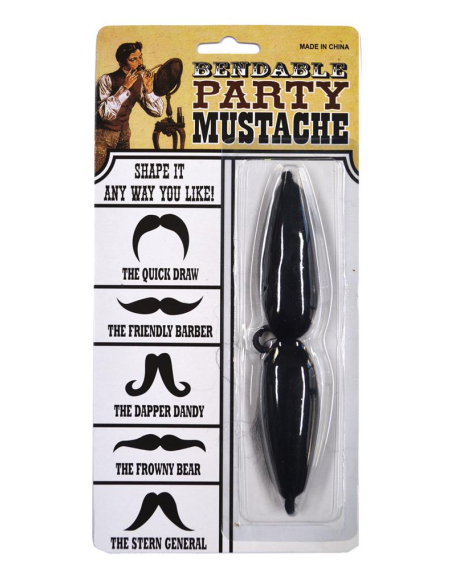 Moustache de déguisement noire modulable