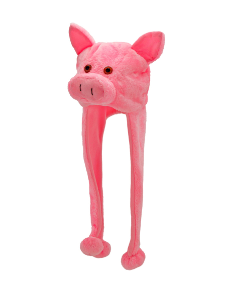 Chapeau de cochon rose avec des pattes