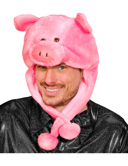 Chapeau de cochon rose avec des pattes