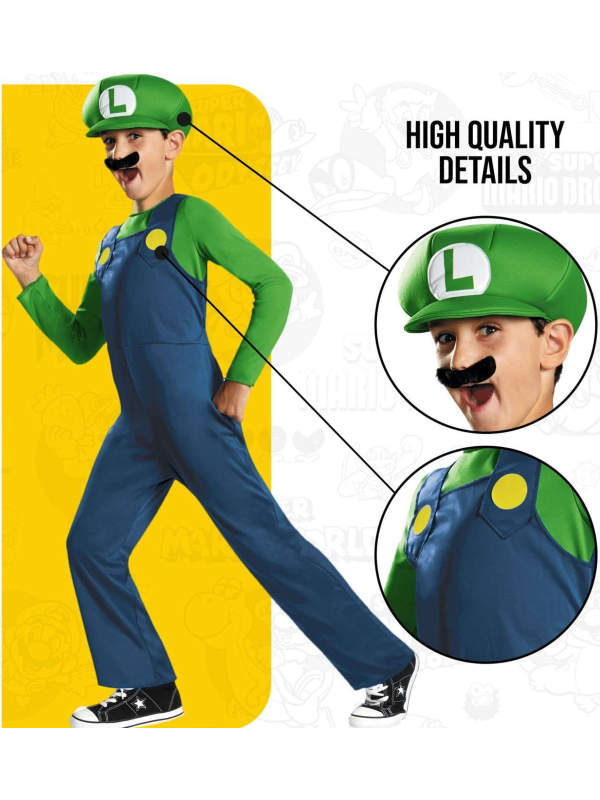 Déguisement Nintendo Super Mario Frères Luigi pour Enfants