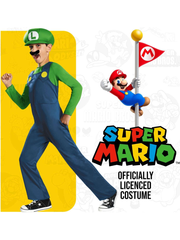 Déguisement Nintendo Super Mario Frères Luigi pour Enfants