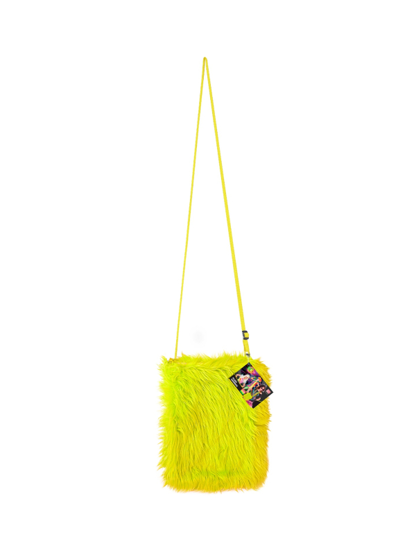 Sac à main jaune fluo en peluche pour adulte