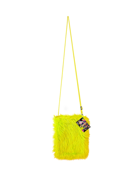 Sac à main jaune fluo en peluche pour adulte