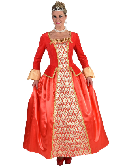 Costume renaissance de marquise rouge et doré