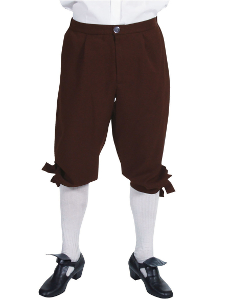 Pantalon Court Baroque Marquis, Médiéval, Pirate Marron pour Homme