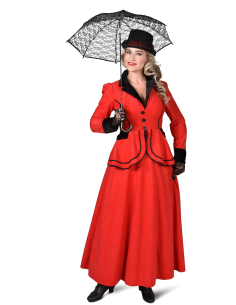 Costume Victorien femme rouge et noir du S au XXL