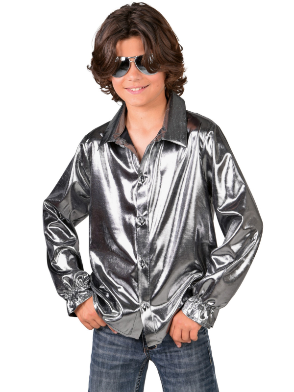 Chemise Disco argent pour garçon et ado