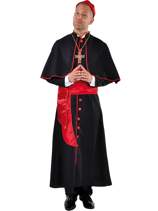 Costume de cardinal noir et rouge haute qualité, du S au XS